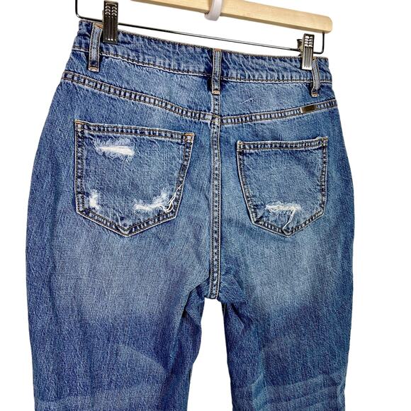 KanCan Women's Bobbie Ultra High Rise Straight Leg Jeans Distressed Size 3/25 - Picture 6 of 9